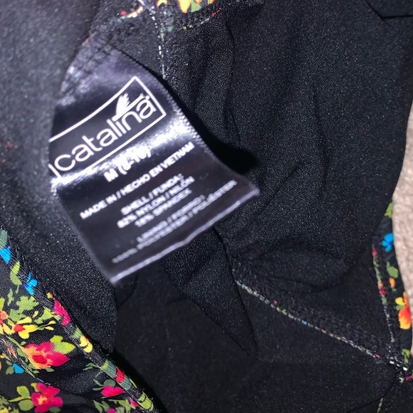 Catalina Black Multicolored Floral Swimsuit size M - Picture 9 of 9